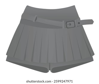Grey mini skirt shorts. vector illustration