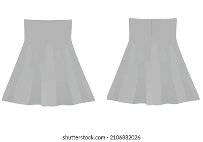 Grey mini skirt. vector illustration