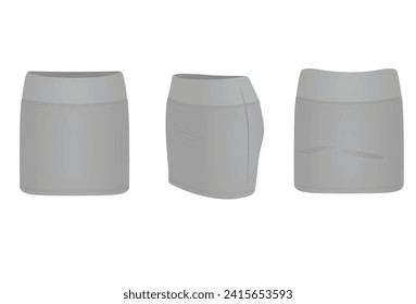 Grey mini skirt. vector illustration