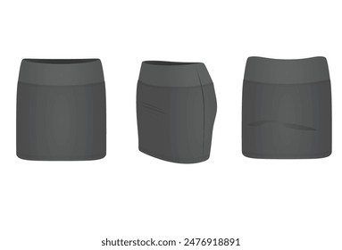 Grey mini skirt. vector illustration