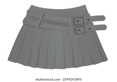 Grey mini skirt. vector illustration