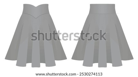 Grey mini skirt. vector illustration