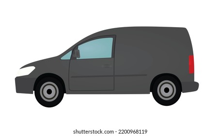 Grey Mini Van. Vector Illustration