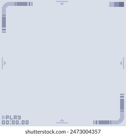 Grey Minimal Interface Frame Template, Pixel Art Illustration