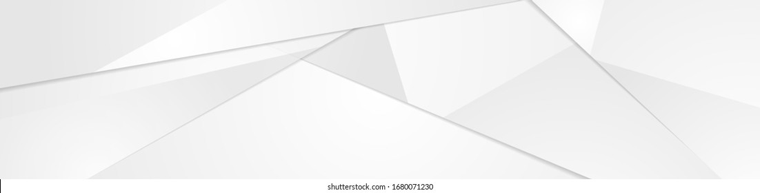 Grey minimal low poly abstract tech banner design. Geometric concept background