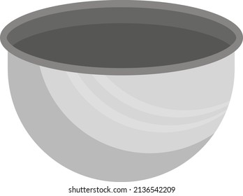 Grey mixing bowl, illustration, vector on a white background.