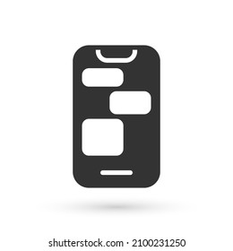 Icono de soporte Gray Mobile 24 horas aislado en fondo blanco. Centro de atención al cliente durante todo el día. Servicios de llamadas a tiempo completo.  Vector