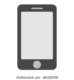 Grey Mobile phone with grey screen flat style. grey Smartphone icon vector eps10.