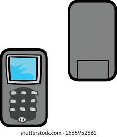 grey Mobile Phone Vector illustration