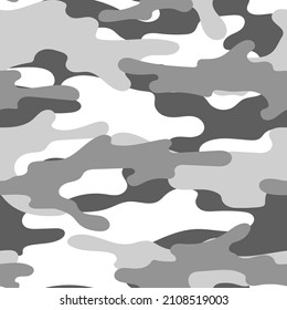 grey modern army vector camouflage print, seamless pattern for clothing headband or print.											