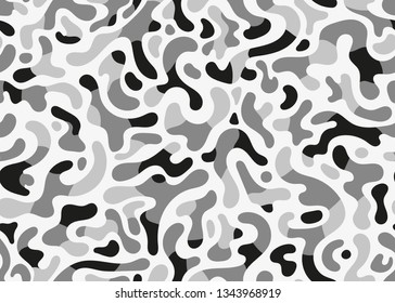 grey modern camouflage seamless pattern. vector background illustration for web, fashion, surface design