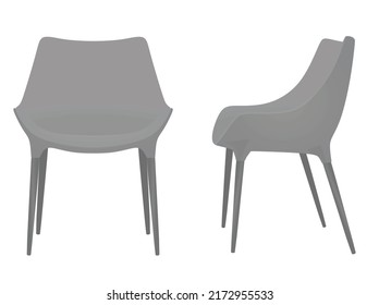 Grey modern chair. vector illustration 