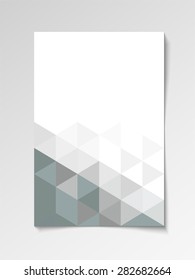 Grey modern flyer design template triangle vector