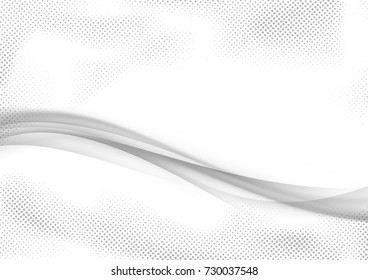 Grey modern futuristic abstract mild smooth swoosh wave background. Vector illustration