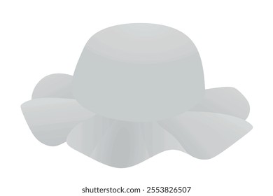 Grey  modern hat. vector illustration