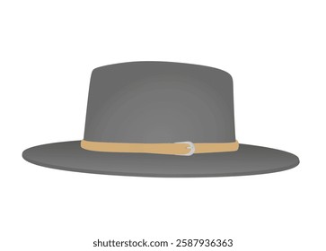 Grey  modern hat. vector illustration