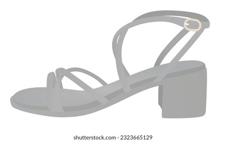 Grey  modern sandal. vector illustration