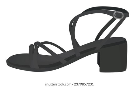 Grey  modern sandal. vector illustration