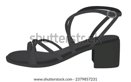Grey  modern sandal. vector illustration