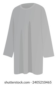 Grey modest dress. vector illustration