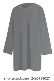 Grey modest dress. vector illustration
