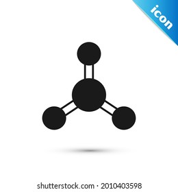 Icono de molécula gris aislado en fondo blanco. Estructura de moléculas en la química, profesores de ciencias afiche educativo innovador.  Vector