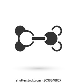 Graue Molecule Symbol einzeln auf weißem Hintergrund. Struktur der Moleküle in der Chemie, Lehrer der Wissenschaft innovative Lehrposter.  Vektorgrafik
