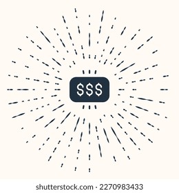 Grey Money prize in casino icon isolated on beige background. Abstract circle random dots. Vector