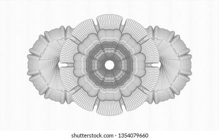 Grey money style emblem or rosette