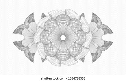 Grey money style emblem or rosette. Vector Illustration. Detailed.
