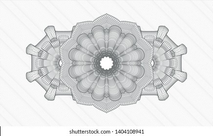 Grey money style emblem or rosette. Vector Illustration. Detailed.