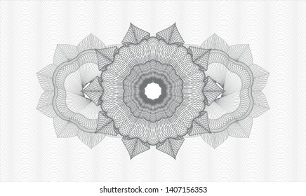 Grey money style emblem or rosette. Vector Illustration. Detailed.