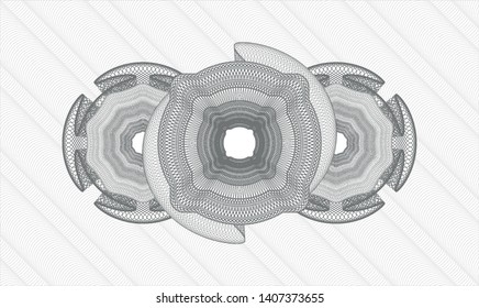 Grey money style emblem or rosette. Vector Illustration. Detailed.