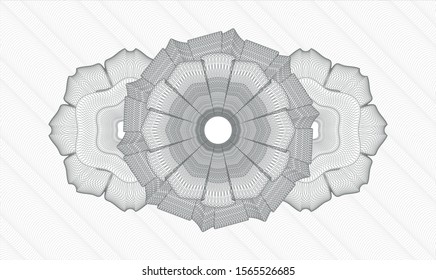 Grey money style emblem or rosette. Vector Illustration. Detailed.