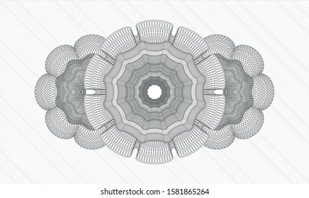 Grey money style emblem or rosette. Vector Illustration. Detailed.