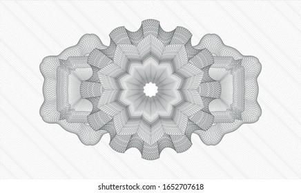 Grey money style emblem or rosette. Vector Illustration. Detailed.