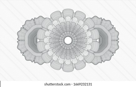 Grey money style emblem or rosette. Vector Illustration. Detailed.