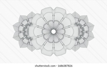 Grey money style emblem or rosette. Vector Illustration. Detailed.