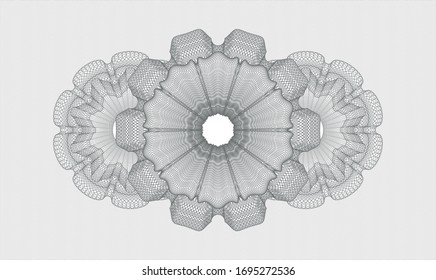 Grey money style emblem or rosette. Vector Illustration. Detailed.