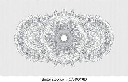 Grey money style emblem or rosette. Vector Illustration. Detailed 