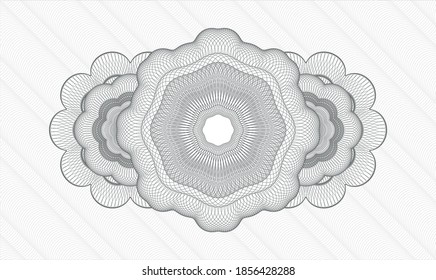 Grey money style emblem or rosette. Vector Illustration. Detailed 