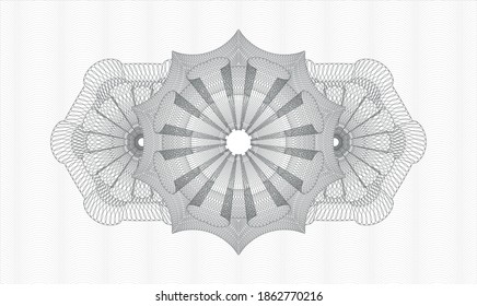 Grey money style emblem or rosette. Vector Illustration. Detailed 
