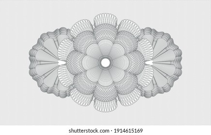 Grey money style emblem or rosette. Vector Illustration. Detailed 