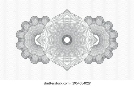 Grey money style emblem or rosette. Vector Illustration. Detailed 