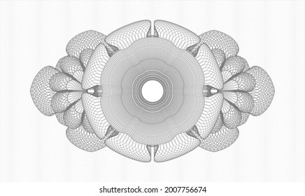 Grey money style emblem or rosette. Vector Illustration. Detailed 