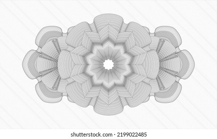 Grey money style emblem or rosette. Vector Illustration. Detailed 