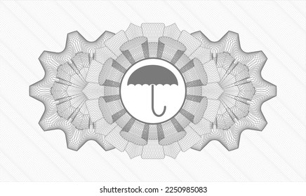 Graues Geldstil oder Rosette. Vektorgrafik. Detaillierte Angaben mit dem Schirmsymbol