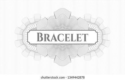 Grey money style rosette with text Bracelet inside