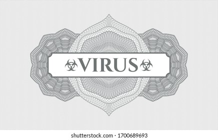 Rosette de estilo Gray Money con texto Virus dentro
