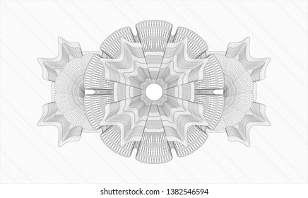 Grey money style rosette. Vector Illustration. Detailed.